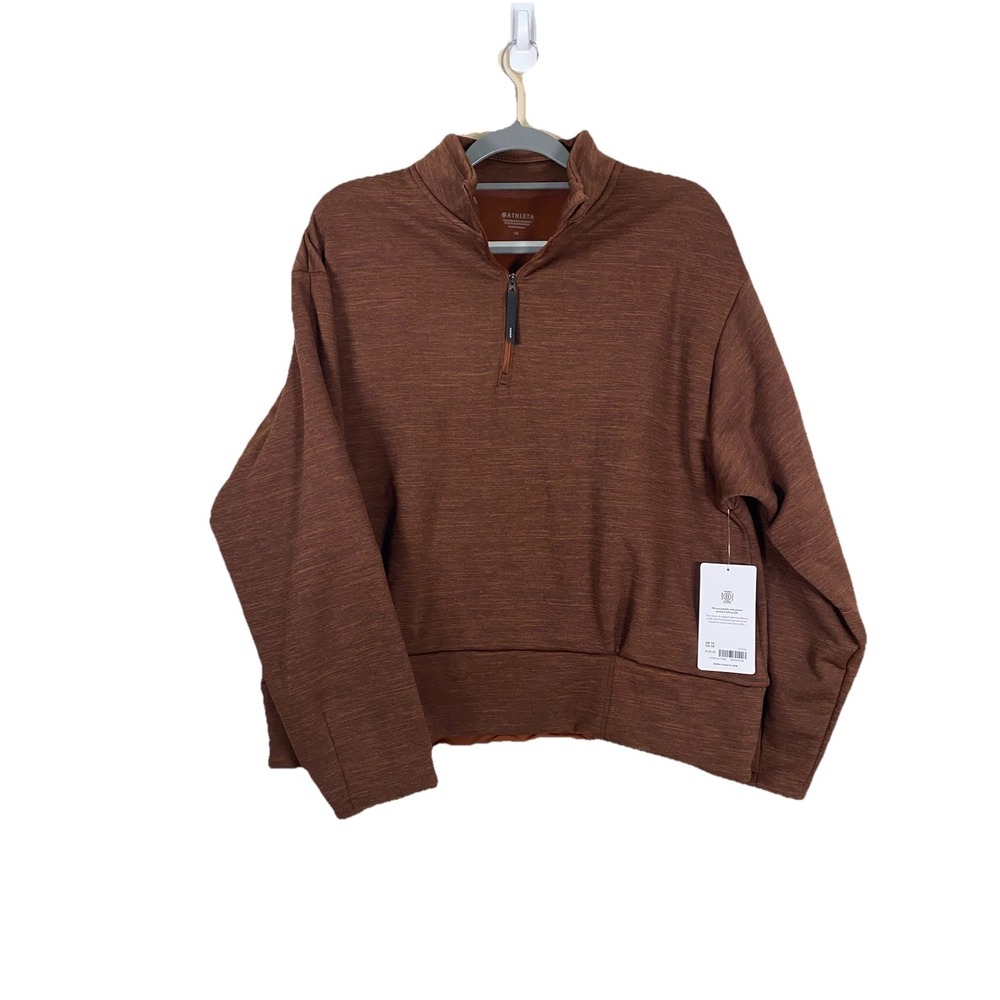 Athleta‎ Womens 1X Altitude Polartec Half Zip Brown Sweatshirt NWT $149